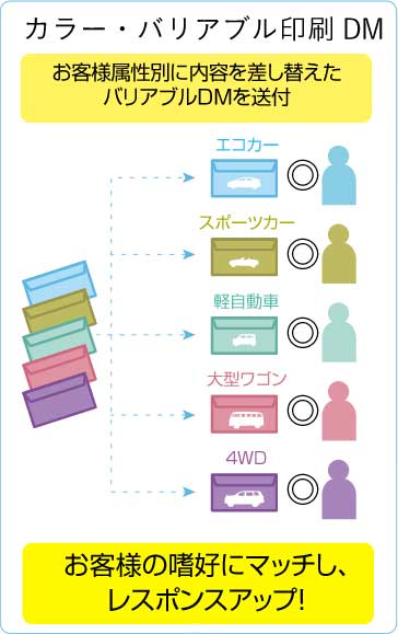 カラー・バリアブル印刷DM